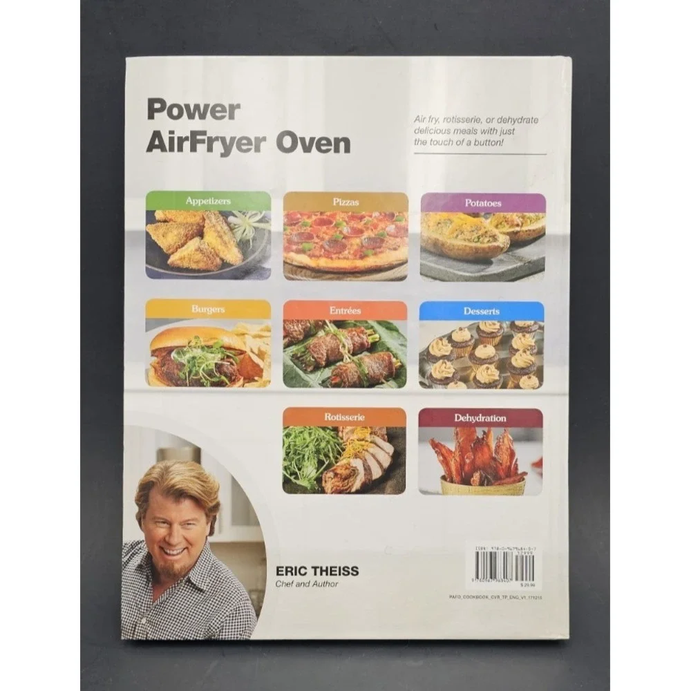 Power AirFryer Oven Cookbook Eric Theiss First Edition Like New Hardcover